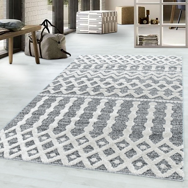 Roma Designer Moroccan Grey Rug